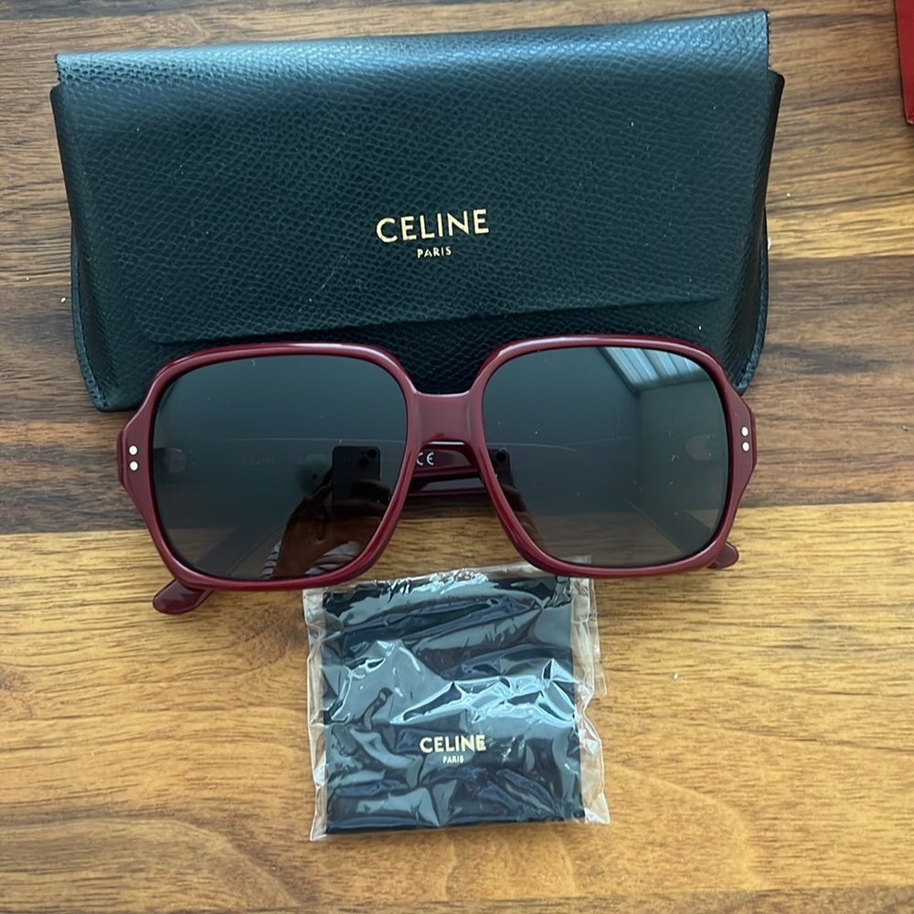 Celine CL400741 Sunglasses in cherry frame